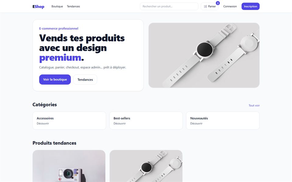 Aperçu du modèle Boutique en ligne