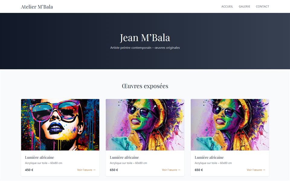 Aperçu du modèle Artiste & créateur